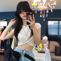 new japan and korean fashion lace black soft bucket hat summer sun hats for women hollow out flower fishermen hat gorras