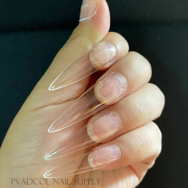 XXL Экстра длинный на шпильке с острым накладными ногтями полное покрытие ногтей