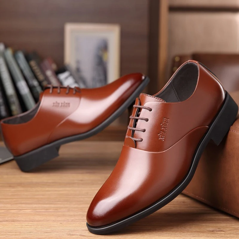 6 см обувь для мужчин Модная женская кожаная со скрытым подъемом Мужские