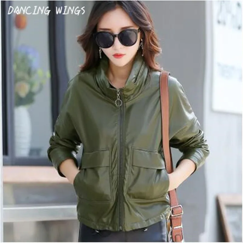 DANCING WINGS Autumn Stand Collar Women's Short Faux Sheepskin Jackets 3xl