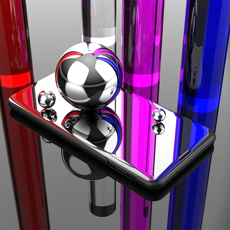 Роскошный умный зеркальный флип чехол для Motorola One Power P30 Note прозрачный Moto G6 Play E5 G7