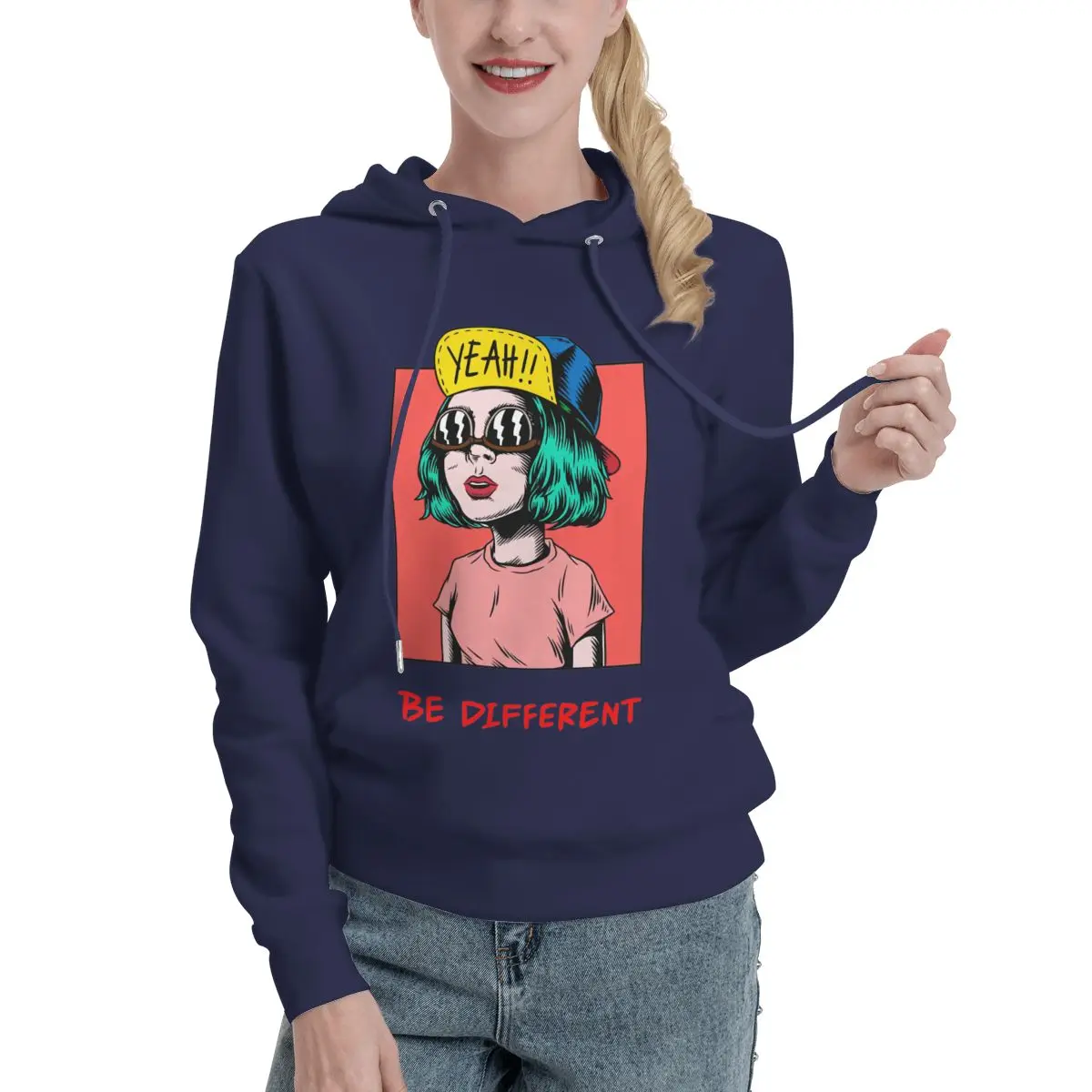 

Be Different Sweatshirt With Zipper Women's Fashion Sweatshirts 2021 Hoodie Aesthetic Hooded Woman Zio Up Hoodies Anime Hood