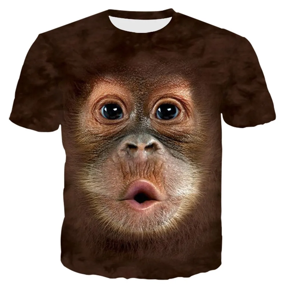 

Men Casual Sport 3D Printed T-Shirt Tops Short Sleeve Graphic Tee Blouse Hip-hop Spoof Animal Monkey Summer Men's Top