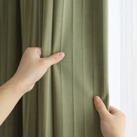 matcha green vertical blinds wrinkled velvet fabric simple japanese living room luxury blackout bedroom curtains customization