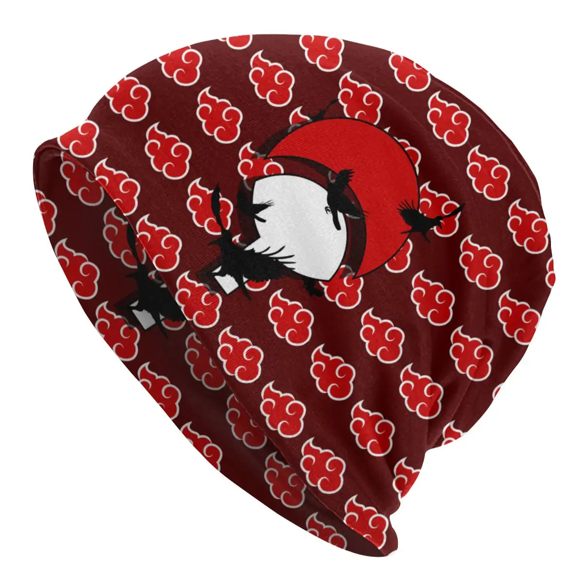 

Warm Streetwear Anime Akatsuki Logo Red Cloud Beanies Caps Women Amazing Beanies