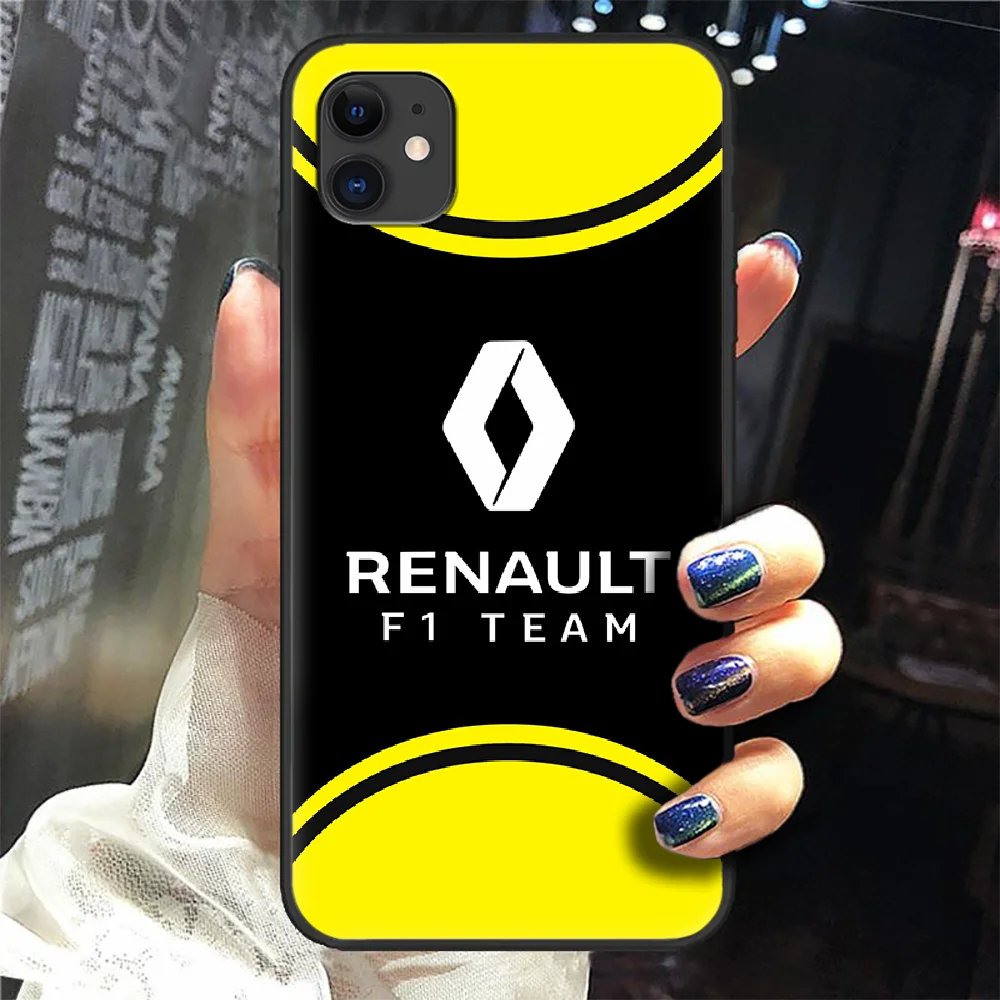 

car logo Renault rs Phone Case Cover Hull For iphone 5 5s se 2 6 6s 7 8 12 mini plus X XS XR 11 PRO MAX black Etui luxury coque