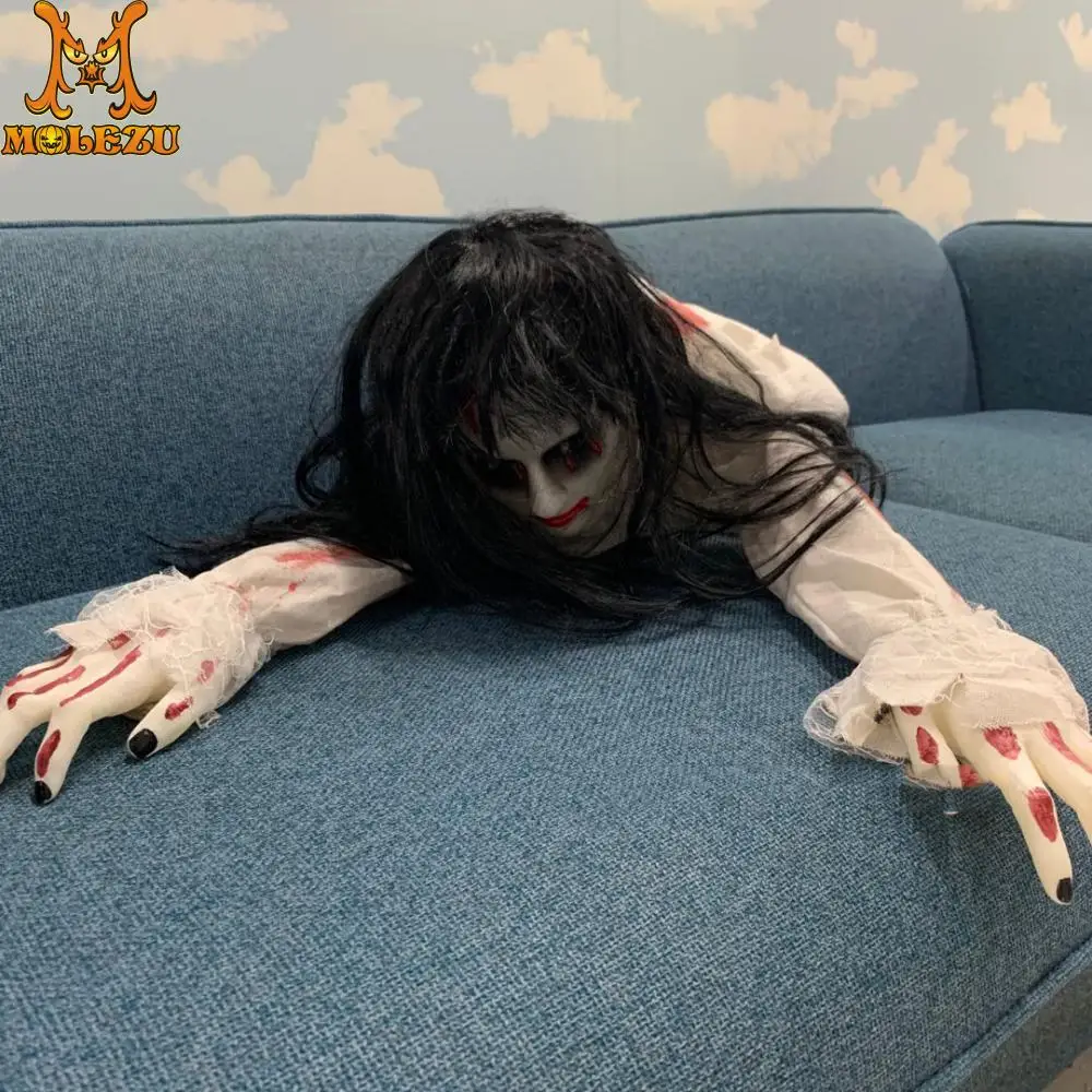Molezu Хэллоуин ползание женский призрак Голосовое управление Электрический дом с