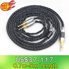 LN007409 16 Core 7N OCC черный плетеный кабель для наушников для Oppo PM-1 PM-2 плоский магнитный 1more H1707 Sonus Faber Pryma наушников