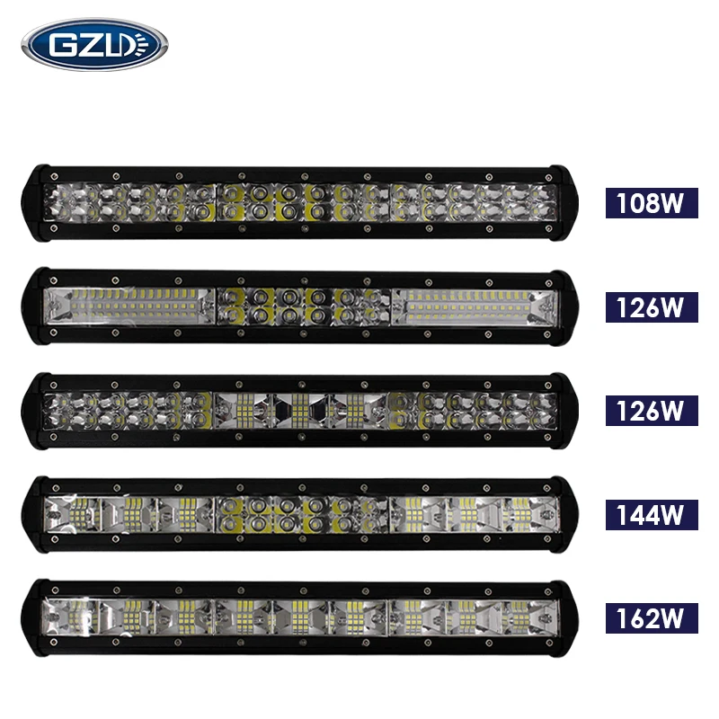 

GZLD 15,5 дюйма 108 Вт-162 Вт 2-рядный светодиодный рабочий светильник 7D светодиодный светильник для внедорожника 4x4 Автомобильный светильник и Кро...