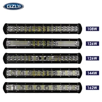 gzld 15 5inch 108w 162w 2 row led work light 7d led light bar offroad 4x4 car light license plate bracket bull bar 9 80v