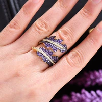 famous design new gorgeous luxury pink purple blue cz ring for noble women bridal wedding party anniversary best gift jewelry