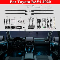 for toyota rav4 2020 car ambient light button and app control auto decorative led 64 colors atmosphere lamp illuminated strip