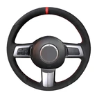 Черная замша, Прошитые вручную; Мягкая и удобная обувь чехол рулевого колеса автомобиля для Mazda MX-5 Miata 2009-2013 RX-8 2009-2013 CX-7 2007-2009