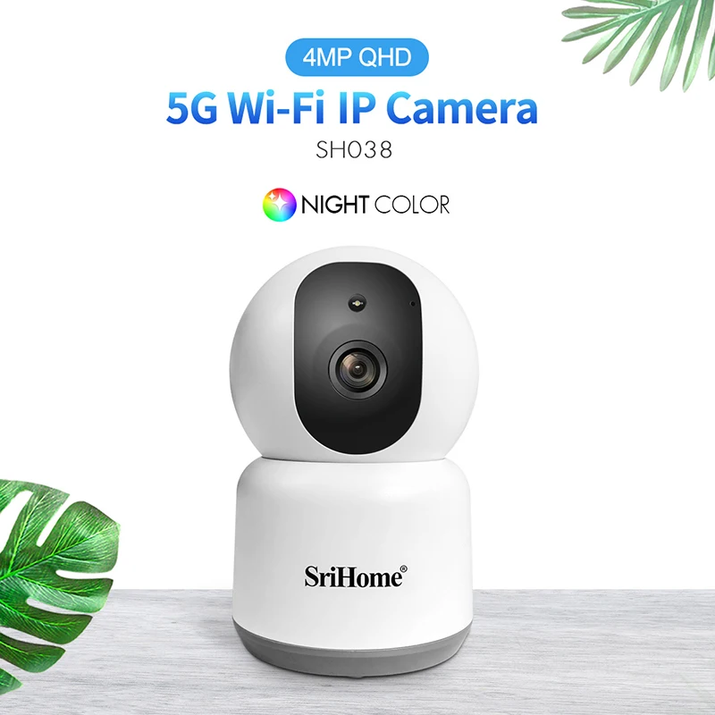 

Srihome SH038 HD 4.0MP 2.4G/5G Dual-Band Wifi IP Wireless Starlight Camera Two-Way Audio Night Color Surveilla CCTV PTZ Camera