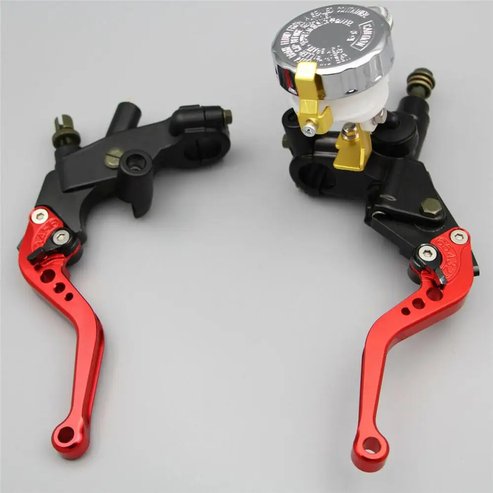 

7/8'' 22mm Motorcycle Clutch Brake Levers Master Cylinder Reservoir Set