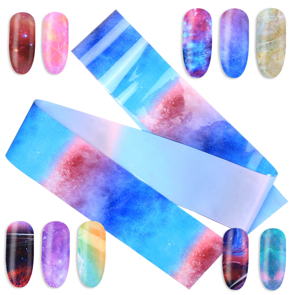 10 цветов переводная бумага для ногтей звезда Радужное небо японский стиль лак