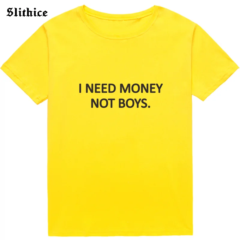 Женская летняя футболка с надписью I NEED MONEY NOT BOYS | одежда