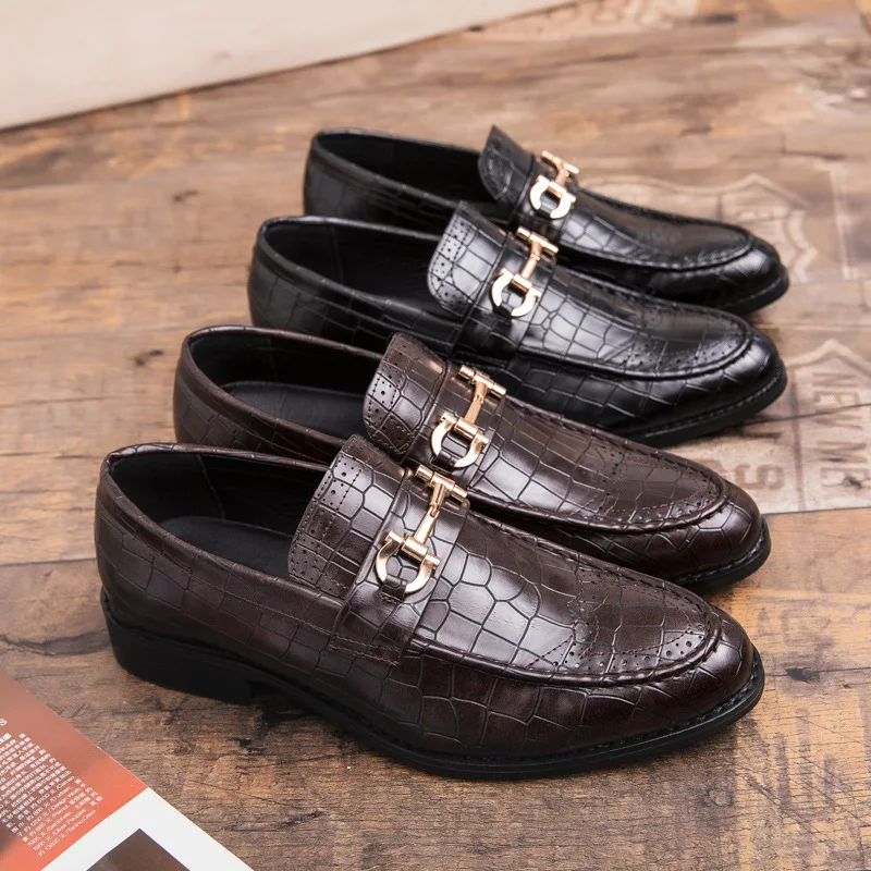 

High Quality Men's Business Dress Shoes Leather Crocodile British Fashion Casual Single Shoes Foot Men's Shoes Plus Size38-47