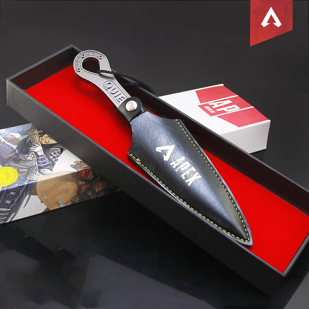 Apex Legends-Caja de regalo de hoja de esp&iacute;ritu malvado perif&eacute;rico, modelo de arma, adorno de Metal indoloro, aleaci&oacute;n de electroplaca, 22cm-1