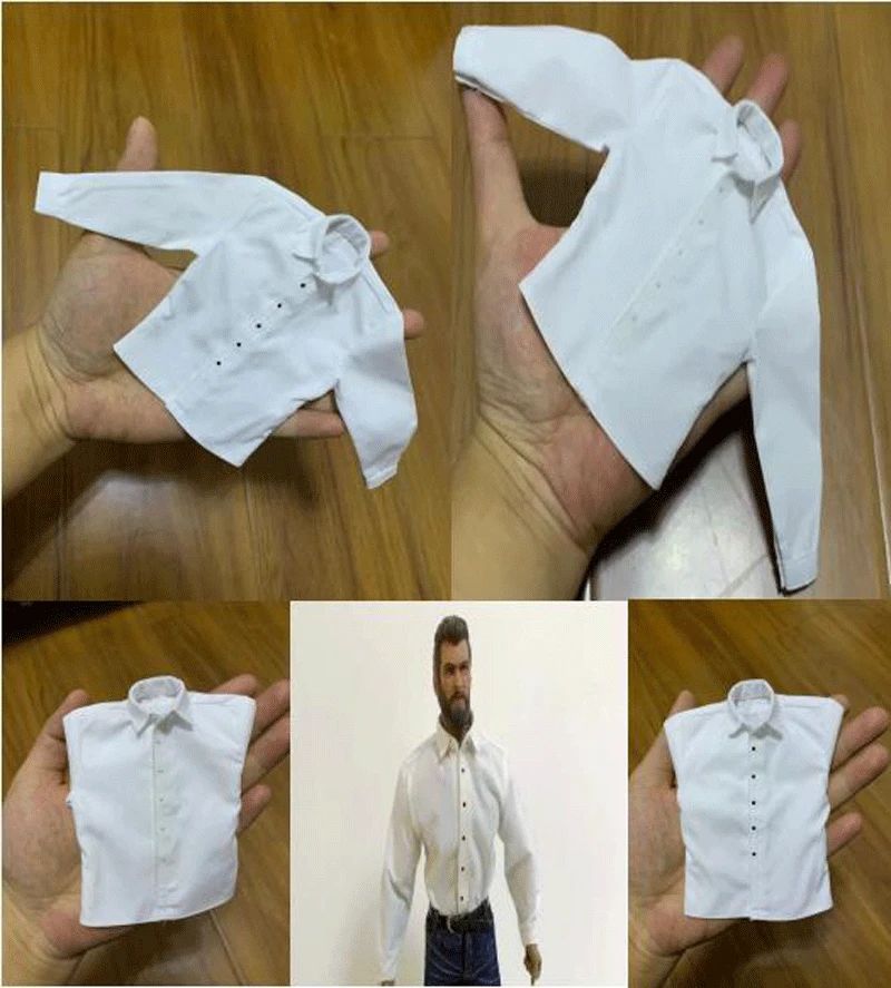 

1/6 Male Soldier Doll Pure White Shirt Casual Top For TBL Strong M34/ M35 Body