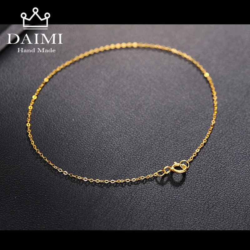 Женский браслет DAIMI из чистого золота 18 К желтый однотонный 750 пробы для девушек