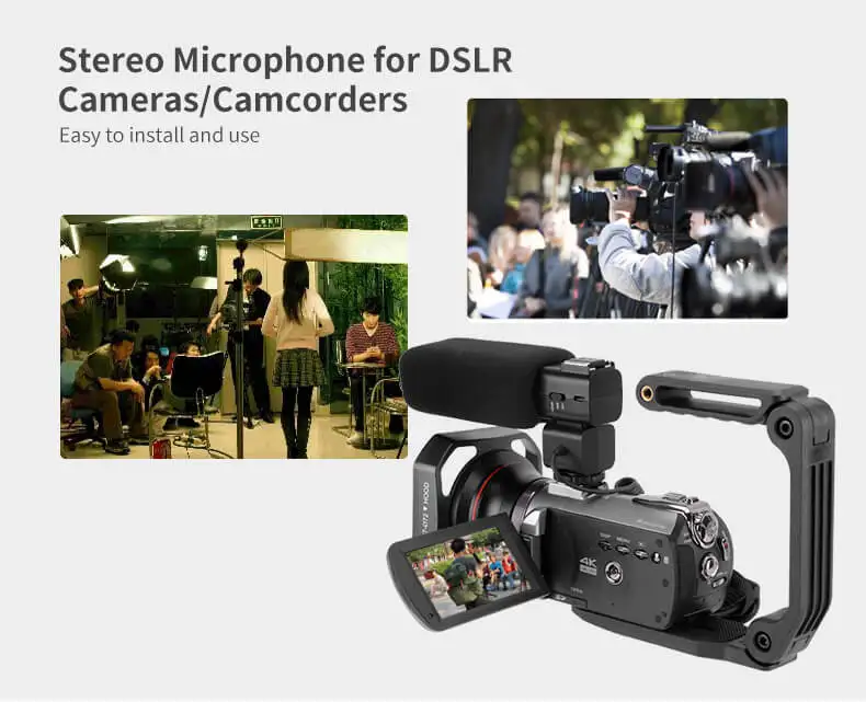Внешний стереомикрофон для цифровой зеркальной камеры видеокамеры кардиоидный