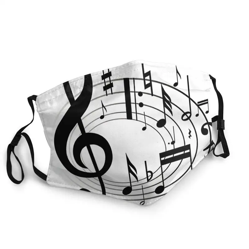 

В виде скрипичного ключа, многоразовые лицевая маска для взрослых музыка Song Notes маска против дымки Пылезащитная крышка респиратор муфельна...