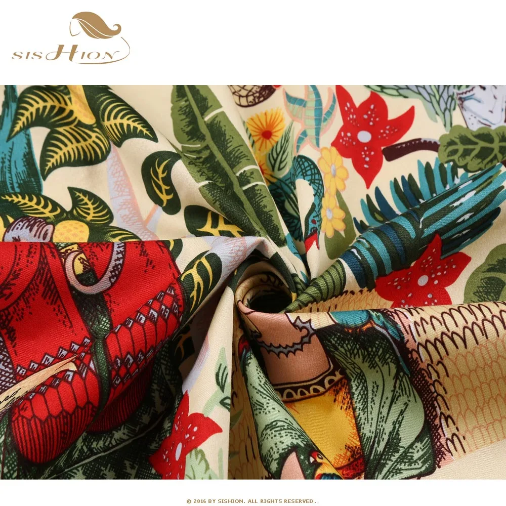 SISHION/Летняя женская юбка с цветочным принтом и животным на Хэллоуин VD0020 винтажная