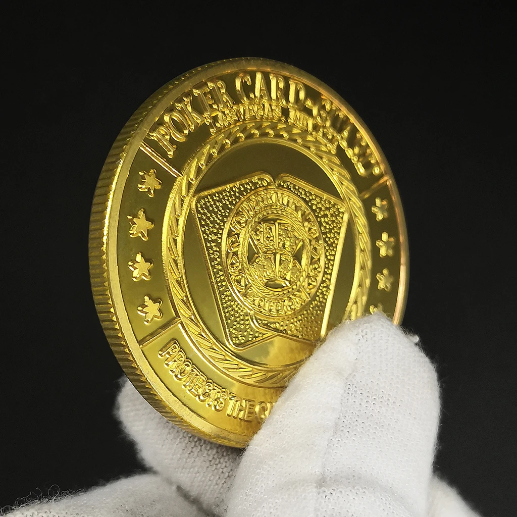 Casino Poker Chips Gold Plated Commemorative Coins Shamrock Lucky Card Guard Souvenir Gifts | Non-currency