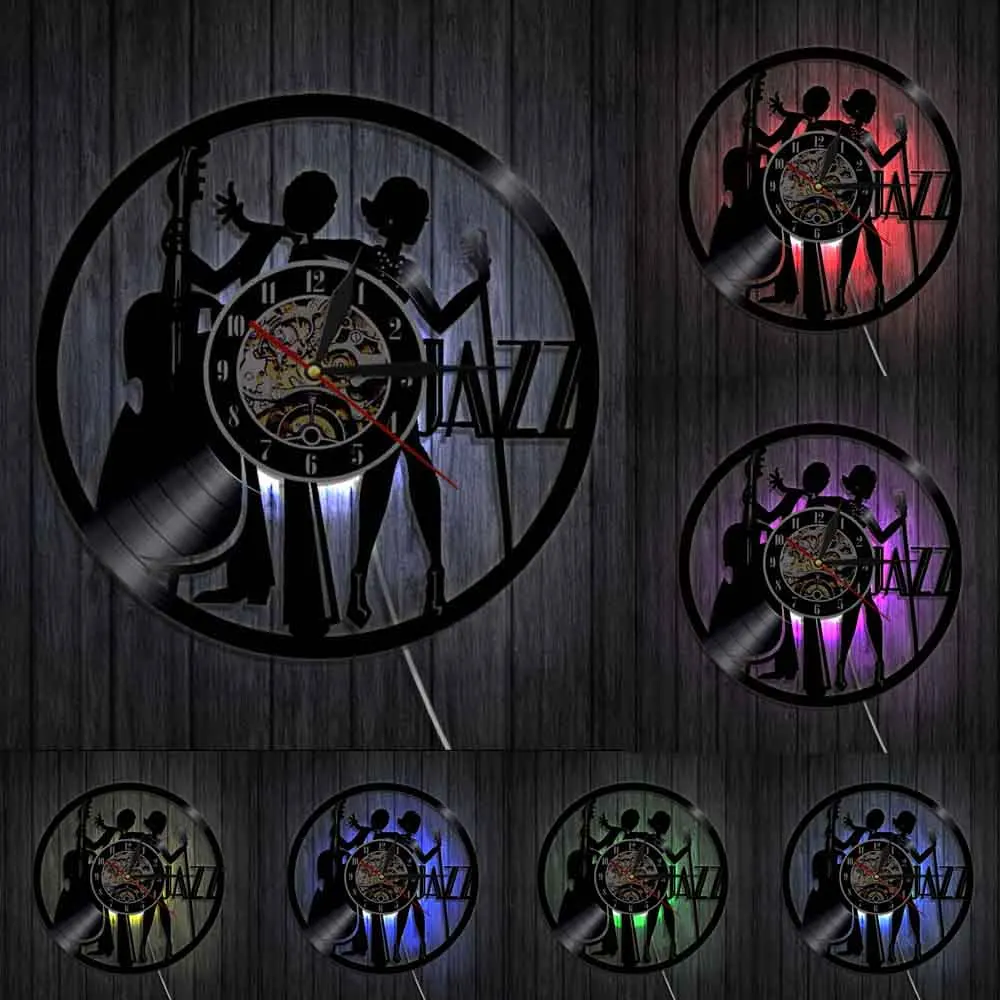 Винтажные настенные часы Jazz Band для выступлений певиц настенное искусство декор