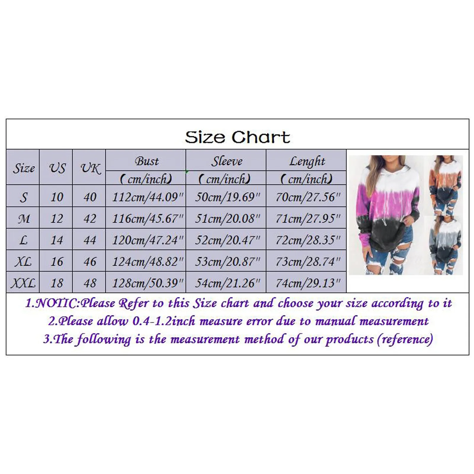 

JAYCOSIN Women's Casual Gradient Print Kawaii Clothes Long Sleeve Hooded Jacket Blouse Harajuku Sweatshirt Top Moletom Feminino