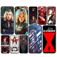 marvel hero black widow cover for samsung galaxy j8 j7 duo j6 j5 prime j4 plus j3 j2 core 2018 2017 2016 black phone case