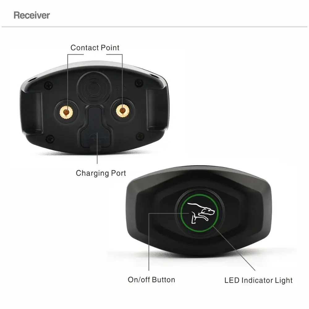 Водонепроницаемый перезаряжаемый ошейник для дрессировки собак звук и шок