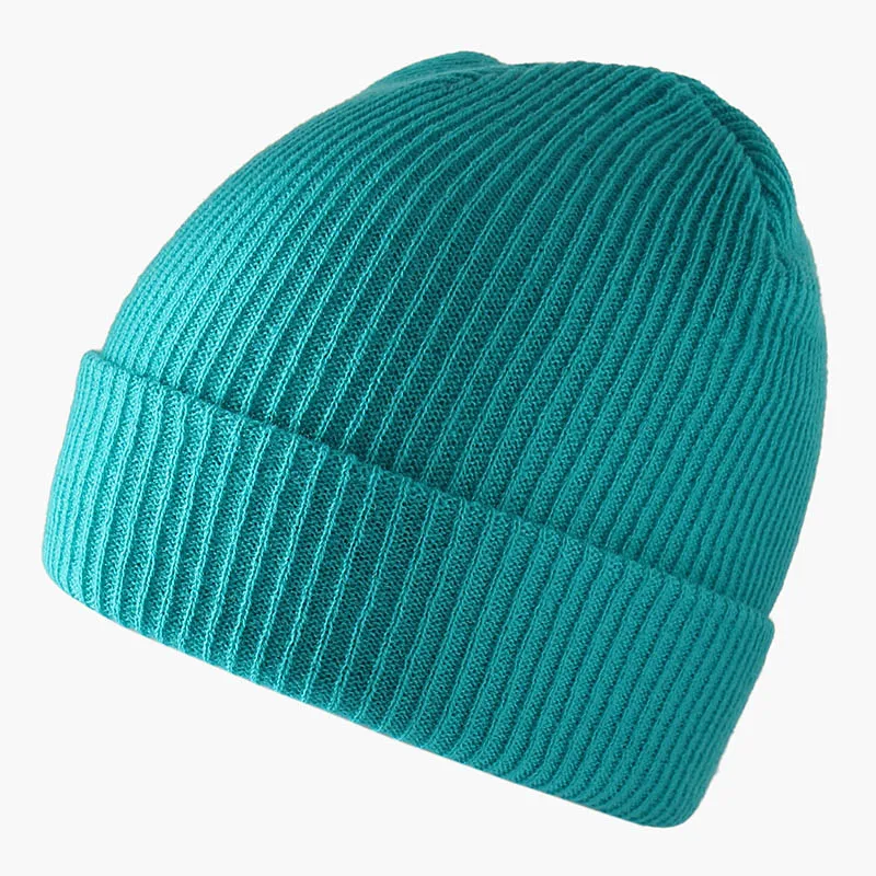 Water Blue Шапки унисекс шапочка 24 цвета женская зимняя шапка в рубчик Gorros шапка в стиле хип-хоп для женщин шапочка в стиле кэжуал простые вязаные осенние шапки - Цвет: Water Blue