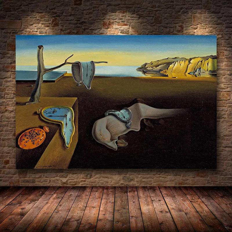 Salvador Dali The persistance of Memory Clocks Surreal картина маслом холст постер печать куадроса