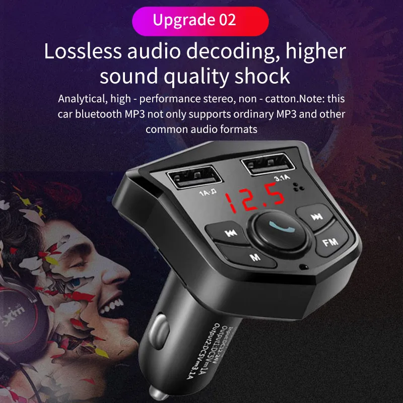 TIOODRE fm-передатчик Bluetooth 5 0 беспроводной автомобильный комплект свободные руки ЖК