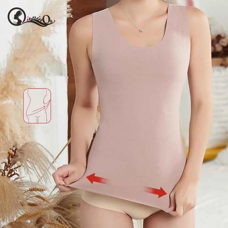 Женские майки нижнее белье бесшовное Осень-зима новое однотонное плотное теплое