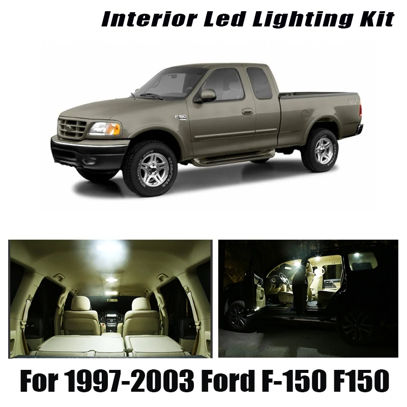 9 stücke Weiß Auto Zubehör LED Innen Licht Bulbs Kit Für 1997-2003 Ford F-150 F150 Karte Dome Tür lizenz Platte Lampe
