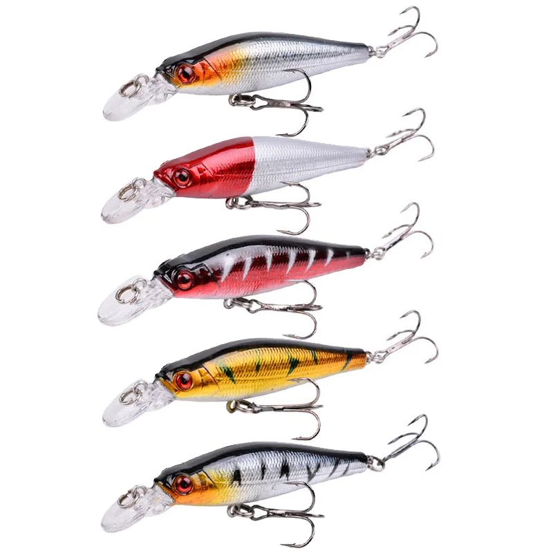 

YUCONG 5Pcs/lot Minnow Baits Fishing Lures 8cm-8.3g Floating Wobblers Topwater Lures Hard Isca for Bass Pike Spring Fishing