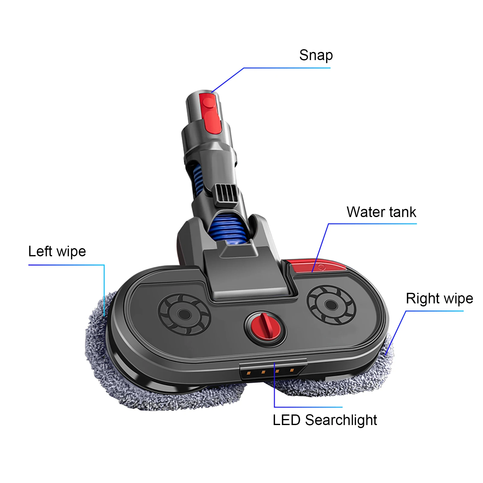 

Electric Dual Spin Mop Head Attachment + 6 Quick Dry Replacement Mop Pads for Vacuum Cleaner Accessories