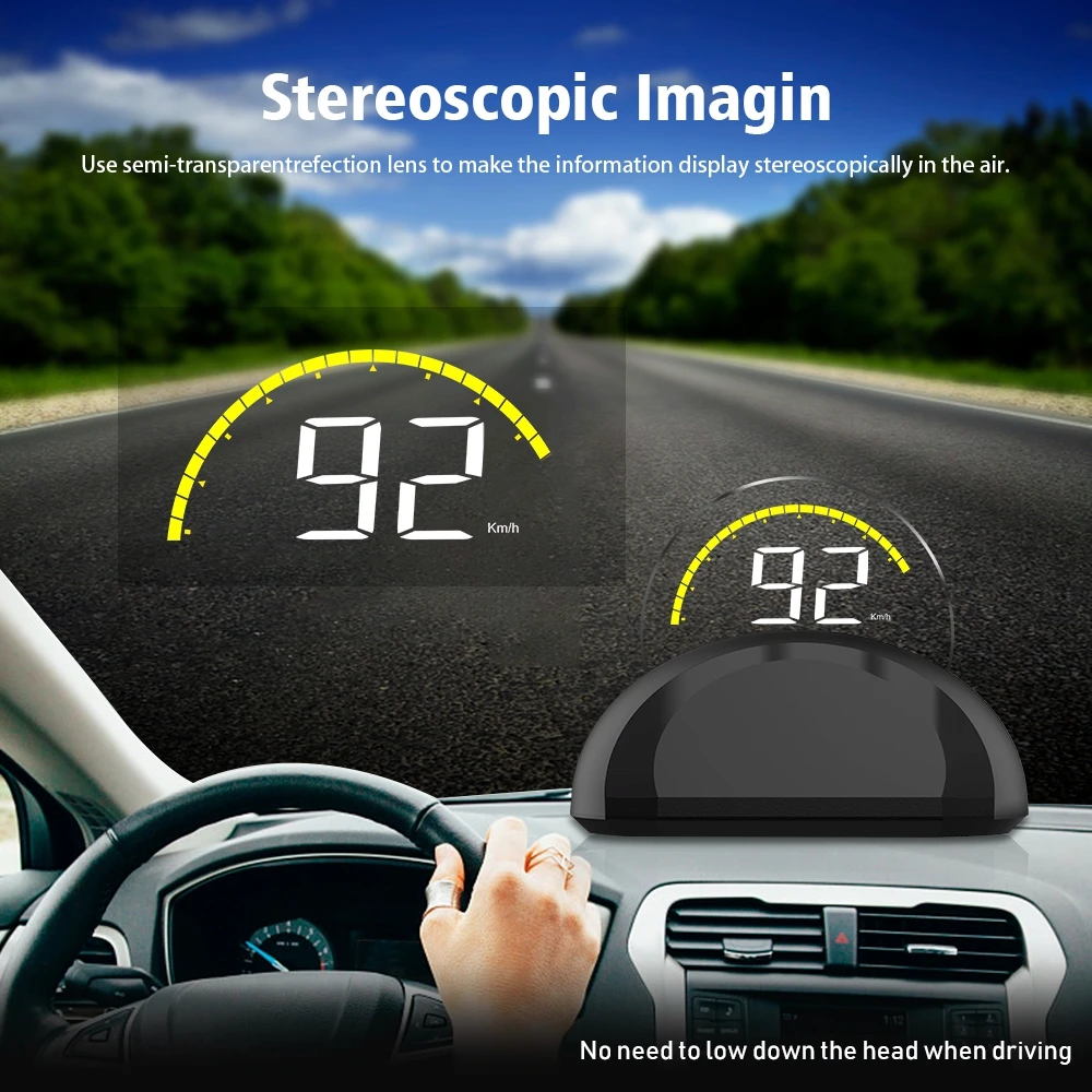 Автомобильный дисплей HUD Turejo HD C700 OBD2 бортовой компьютер GPS Спидометр проектор