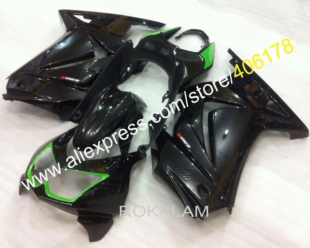 

Комплект кузова Ninja 250R для Kawasaki ZX250R 2008 2009 2010 2011 2012 черные спортивные мотоциклетные Обтекатели (литьё под давлением)