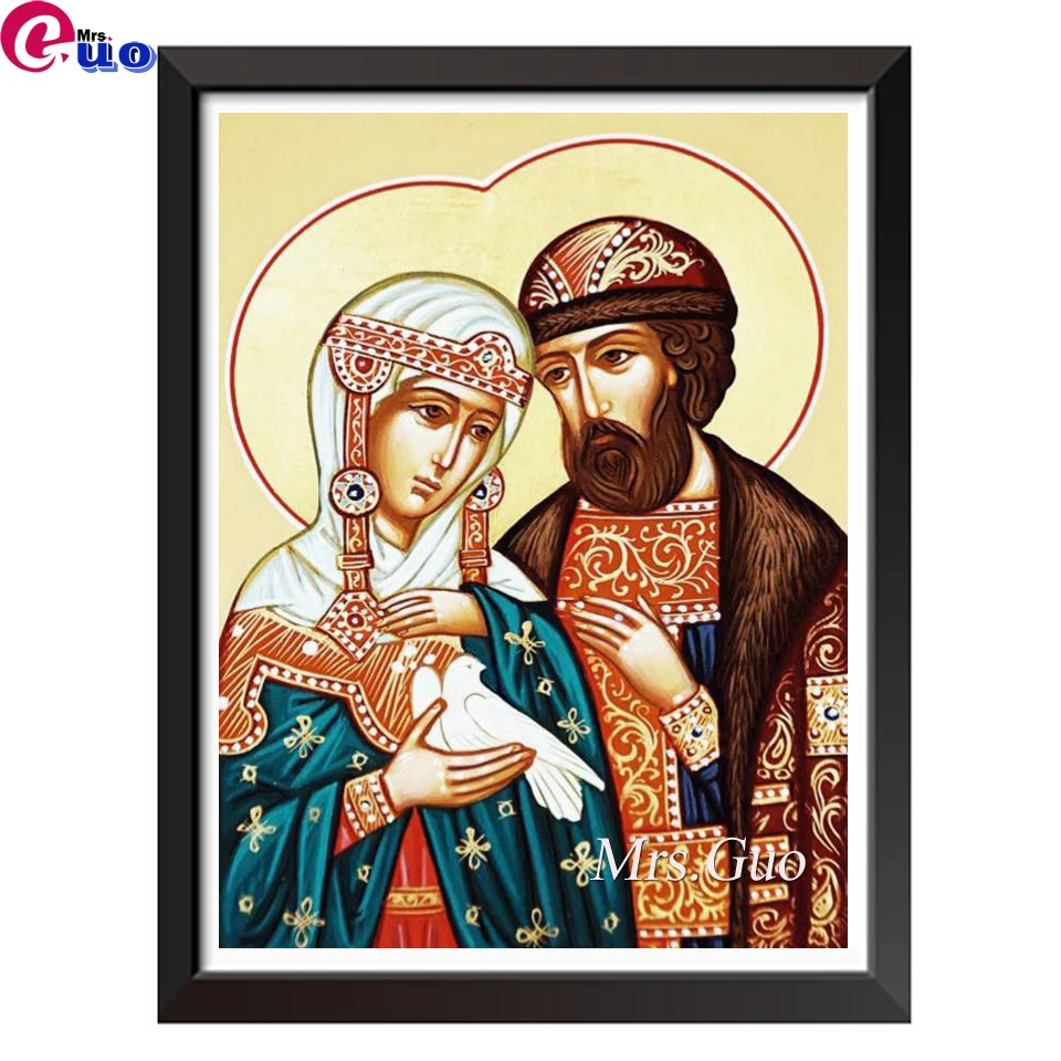 

Sts. Peter and Fevronia of Murom,Diamond Painting Cross Stitch Kits Handmade Diamond Embroidery Painting Living Room Home Decor