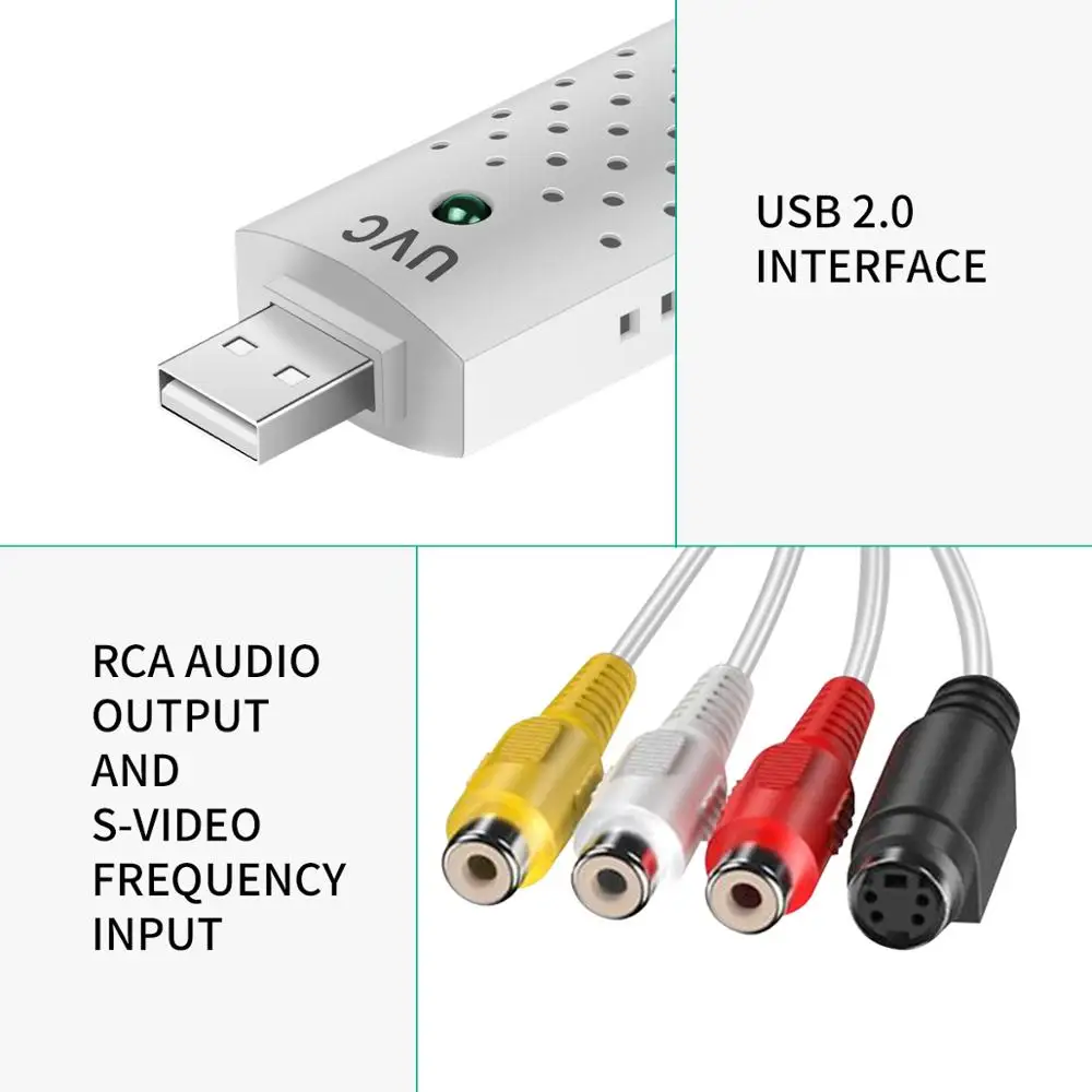 USB2.0 видео ТВ тюнер DVD Аудио Захват карта конвертера Адаптер для Win7/8 адаптер с