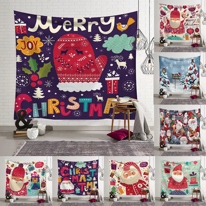 2019 модный мультяшный узор Рождественский гобелен Санта Клаус Олень гобелены