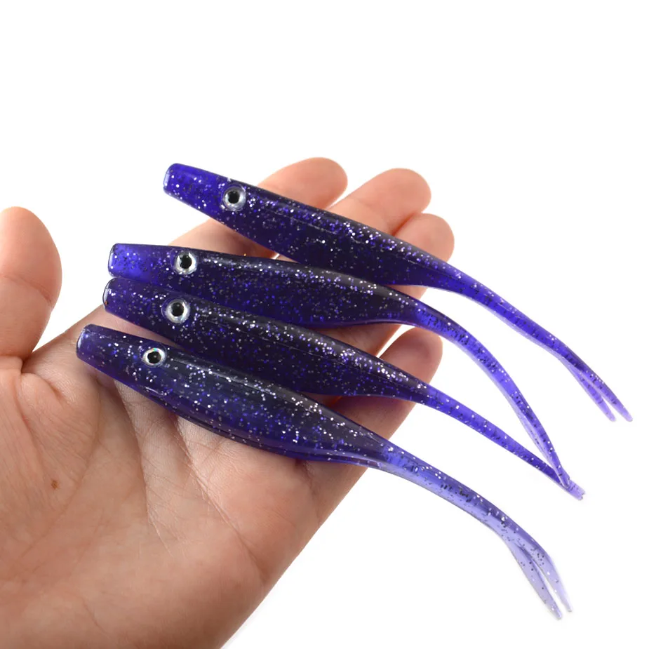 Приманка рыболовная двухцветная 6 5 г 12 см 4 шт./лот|fishing tackle|tail fishartificial bait |