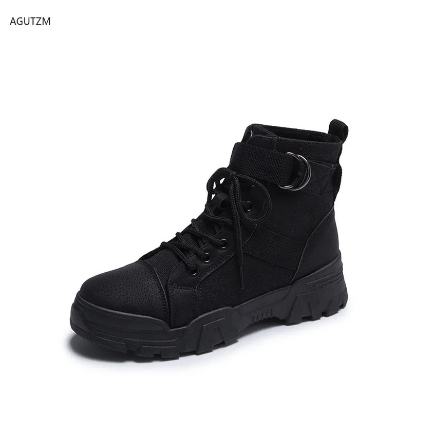 

Martin boots female 2020 spring new lace up fashion short boots breathable casual canvas boots high-top sneakers women Mujer f77