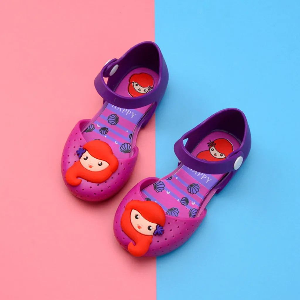 SAGACE Toddler Infant Shoes Kids Baby Girls Cartoon Casual Princess Cute Jelly Kid First Walkers Sandals |