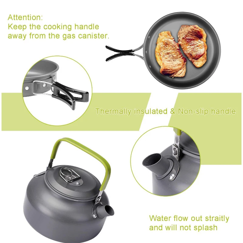 Jual Set Peralatan Masak Berkemah Luar Ruangan Peralatan Berbaris Perlengkapan Makan Kompor Memasak Travel Pan Hiking Piknik Alat Berkemah Dropship