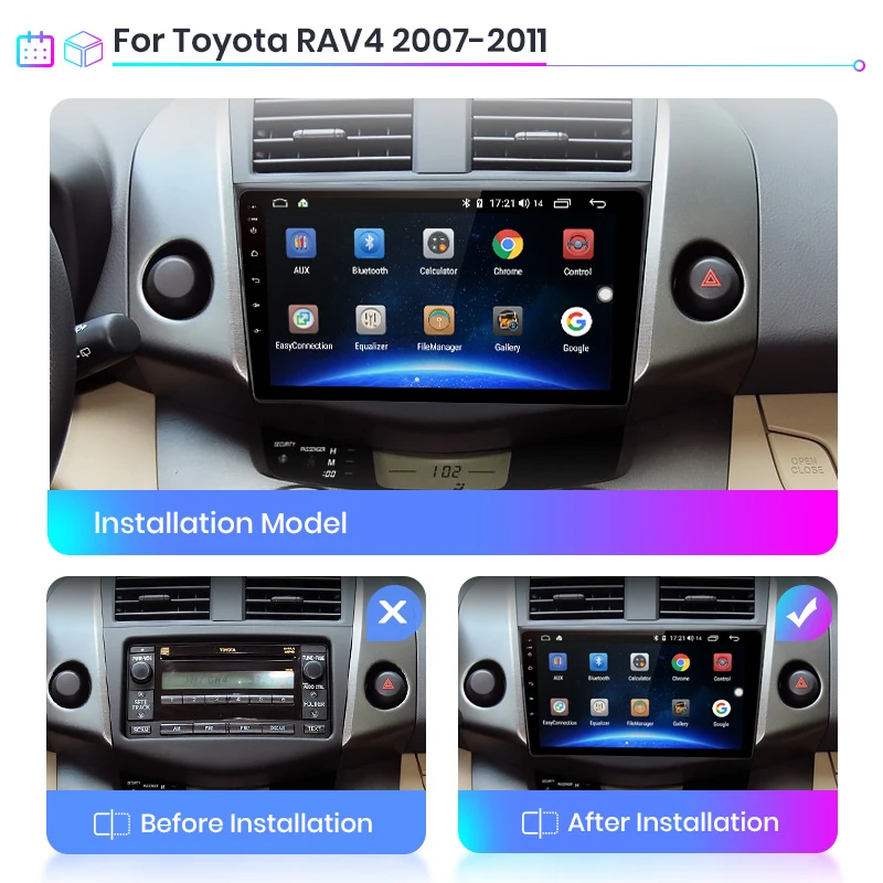 Автомобильный мультимедийный плеер 2 Din для Toyota RAV4 Rav 4 2007 2008 2009 2010 2011 Android